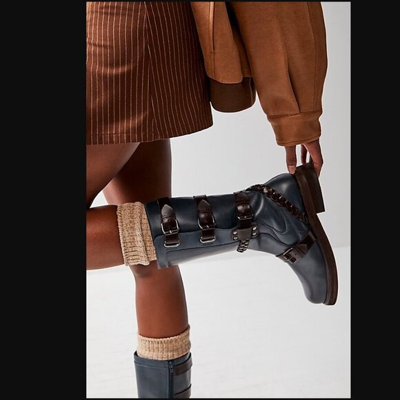New Free People Billie Buckle Boots Size 7 MSRP: $298 Leather
